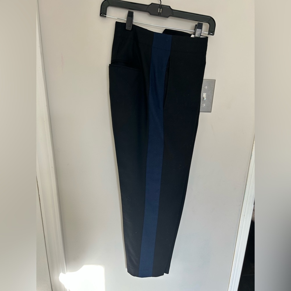 Club Monaco wool blend pants with blue side stripe, size 4